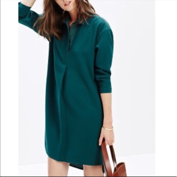 Madewell Dresses & Skirts - Madewell Moviehouse Shirtdress Green Crepe Large
